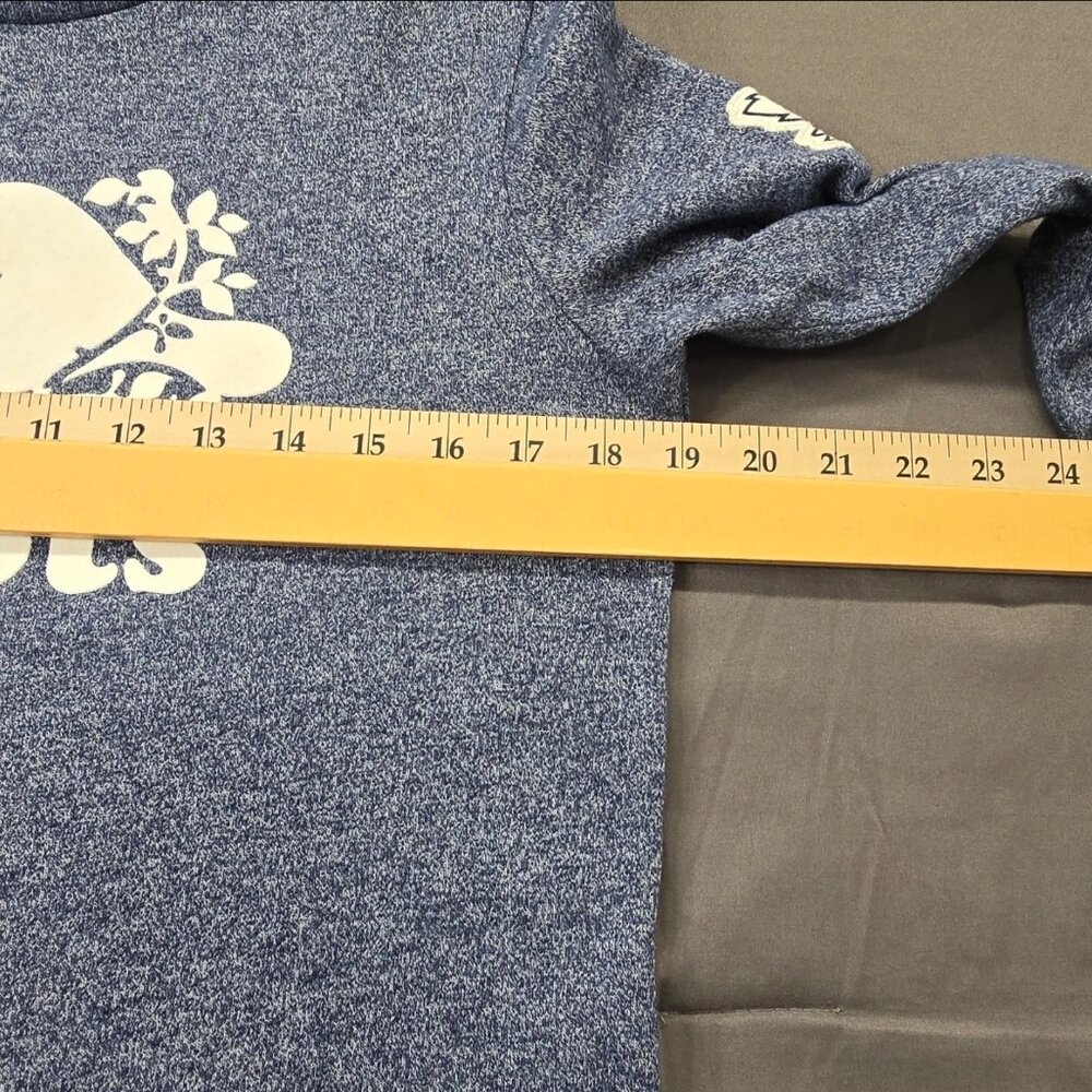 Roots Cooper Beaver Heathered Blue Shirt Logos Canada Vancouver EUC Size S/P - Picture 7 of 11
